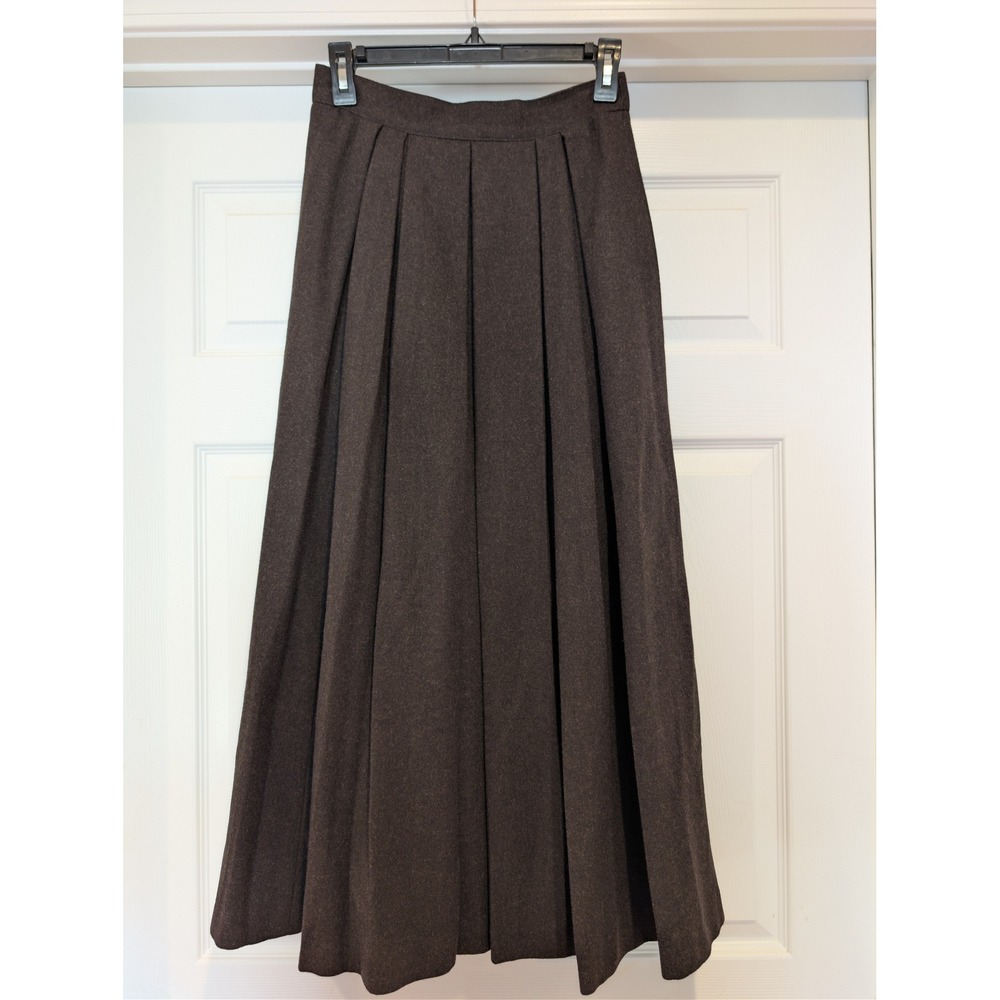 ELLE/F Exclusiv Tracht Vintage Wool Skirt Womens XS US 2 Brown German